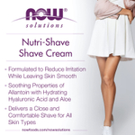 NOW Foods, Solutions, Nutri-Save™, натуральный крем для бритья, 237 мл (8 жидк. унций)