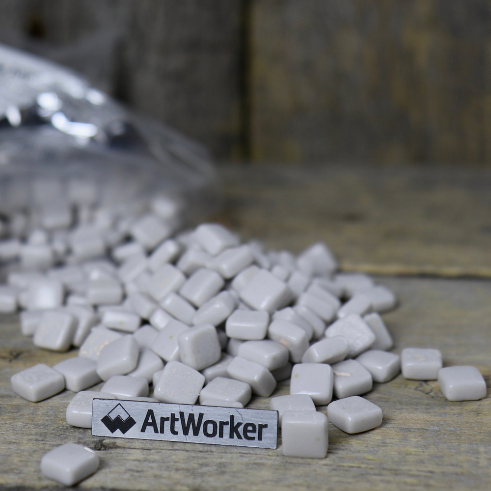 Стеклянная мозаика FLORY12 AW066 12x12 мм серого цвета ArtWorker