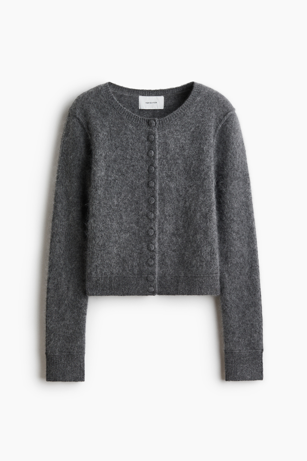 Шерстяной кардиган — Тёмно-серый - H&M
