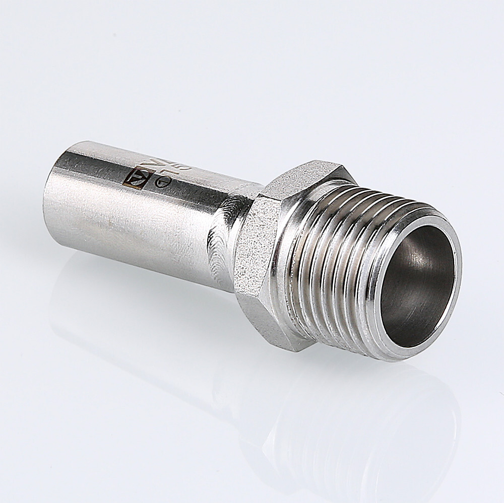 Пресс-вставка из нержавеющей стали AISI 304 с наружной резьбой, VT.INOX-PRESS, VALTEC