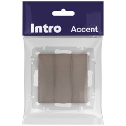 Выключатель Intro Accent 6-106-08 тройной, 10А-250В, IP20, СУ, AL/CU, бронза | Intro