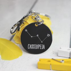 Чёрный брелок с гравировкой созвездия на заказ