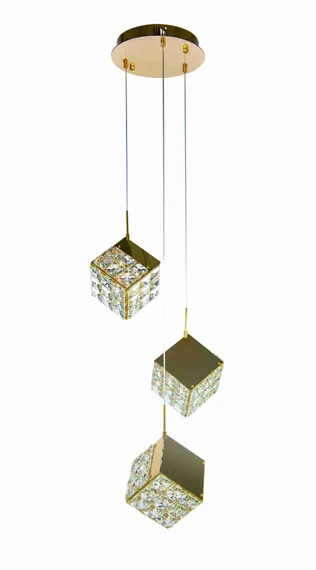 Светильник подвесной светодиодный NewRgy 6010E/3A GOLD+CLEAR, 36 Вт, золотой и прозрачный