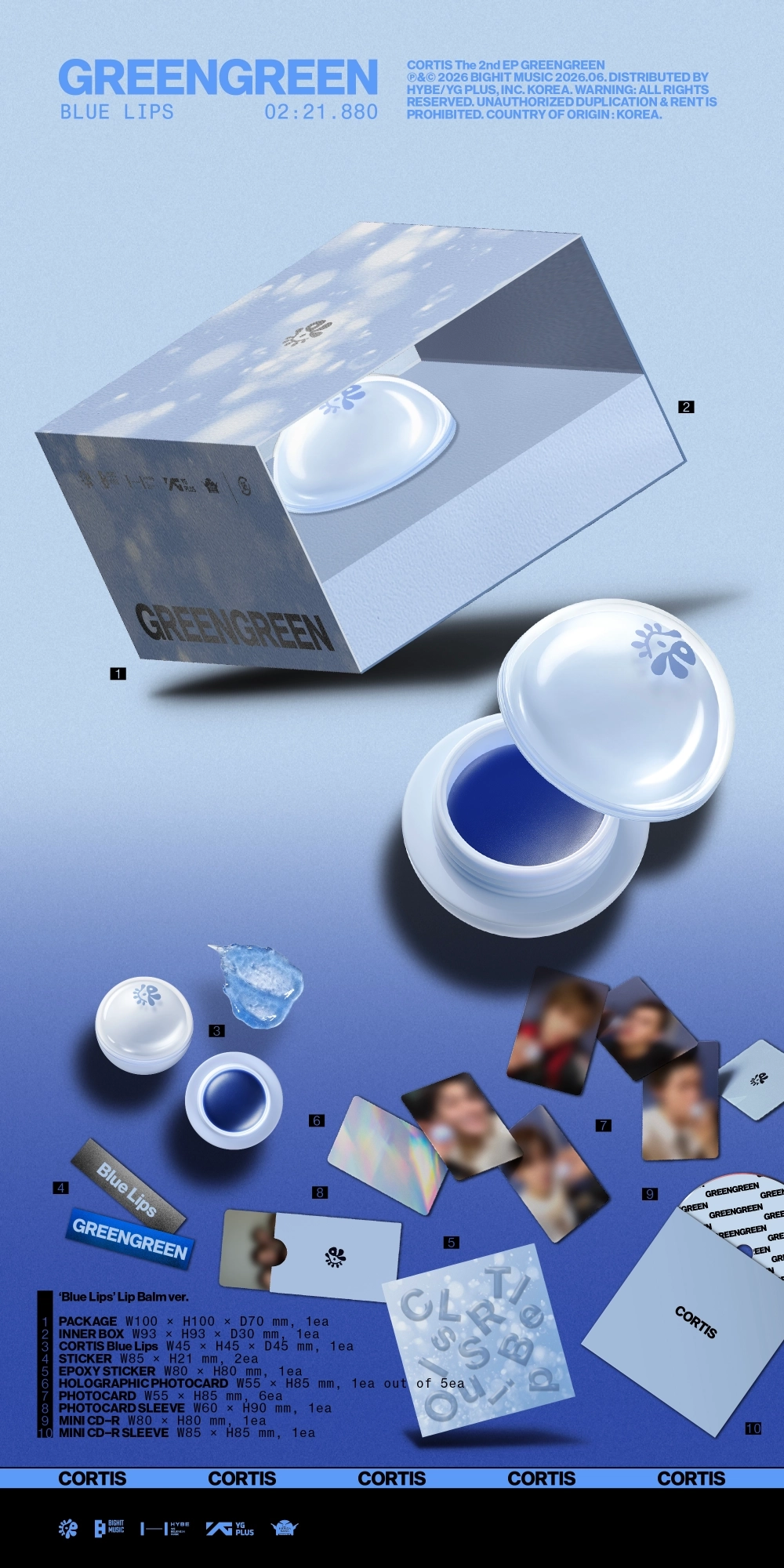Альбом CORTIS - GREENGREEN ('Blue Lips' Lip Balm ver)