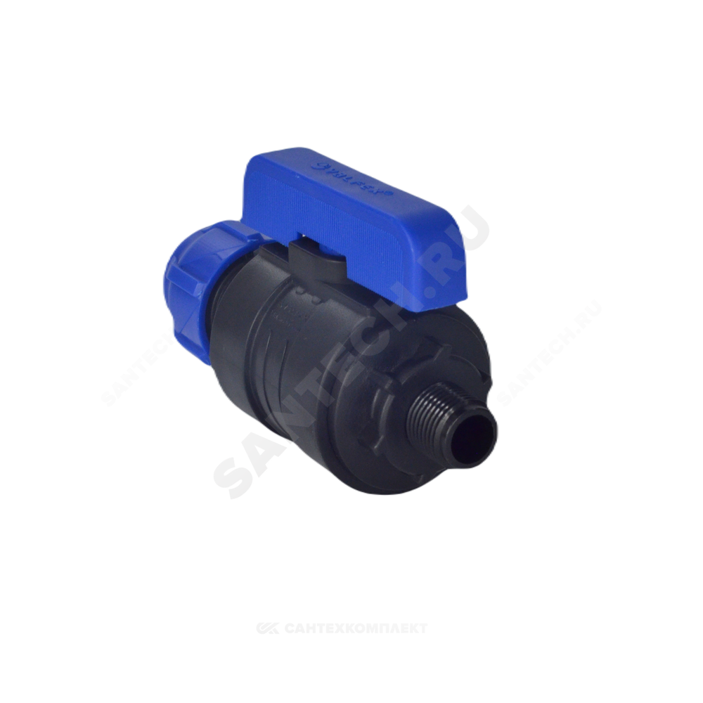 Кран шаровой компрессионный ПЭ Дн 32х1" НР Ру16 VALFEX 1210012632100