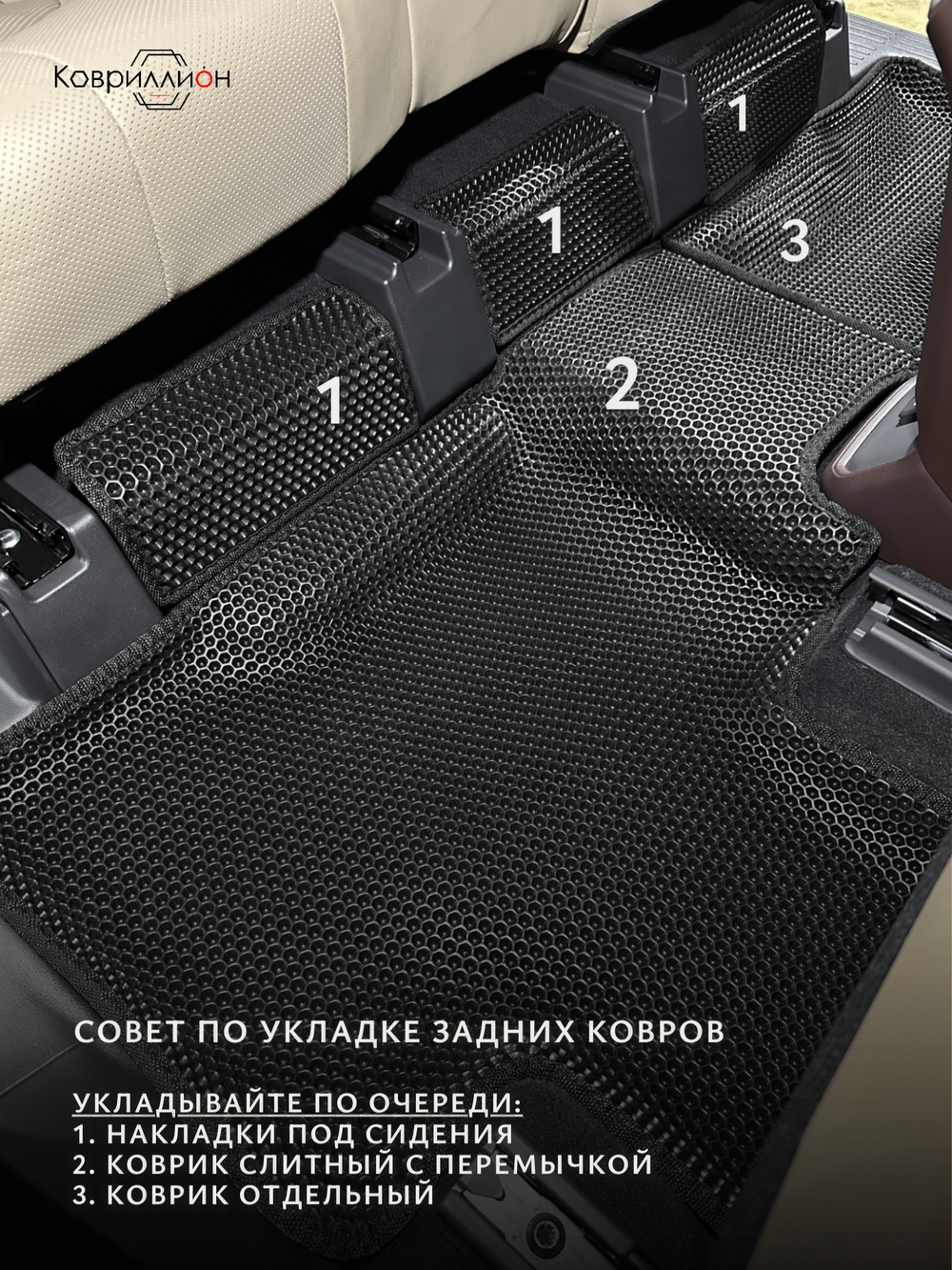 Автомобильные коврики ЭВА с бортами для Toyota Highlander IV (XU70) 19-26г.