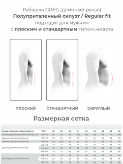 Сорочка GREG Regular fit 100/201/4290/Z "Non Iron"
