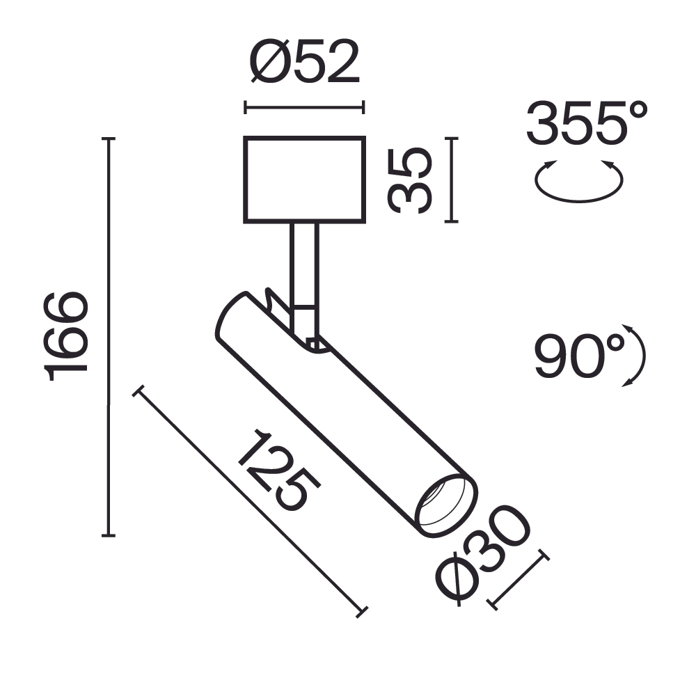 Потолочный светильник Technical C141CL-L125-6W3K-W