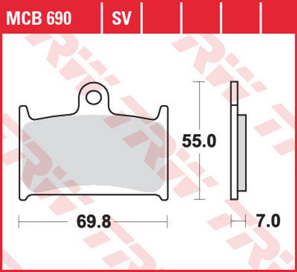Колодки тормозные дисковые TRW MCB690 Колодки тормозные дисковые TRW MCB690