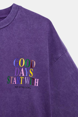 ZARA - FRUIT OF THE LOOM™ ФУТБОЛКА С ЭФФЕКТОМ ПОТЕРТОСТИ, СИРЕНЕВЫЙ