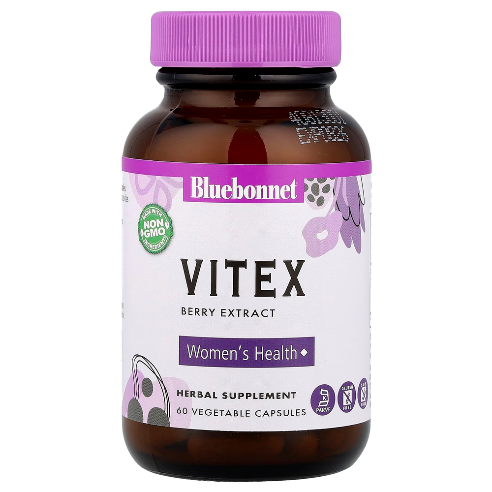 Bluebonnet Nutrition, экстракт ягод витекса, 60 растительных капсул (225 мг в 1 капсуле)