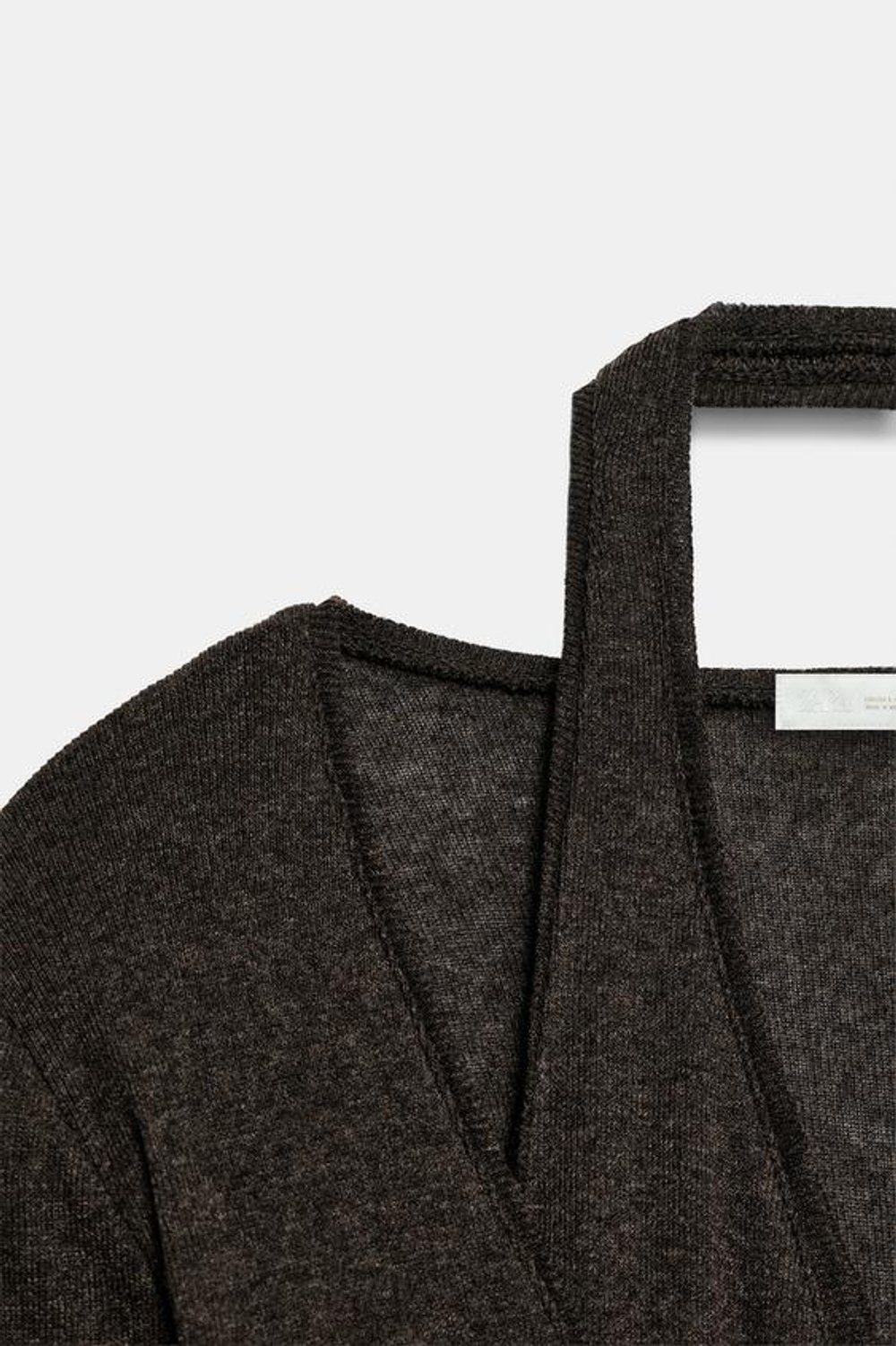 ZARA КОМБИНИРОВАННЫЙ ТОП С ЭФФЕКТОМ МНОГОСЛОЙНОСТИ, КОРИЧНЕВЫЙ МЕЛАНЖ