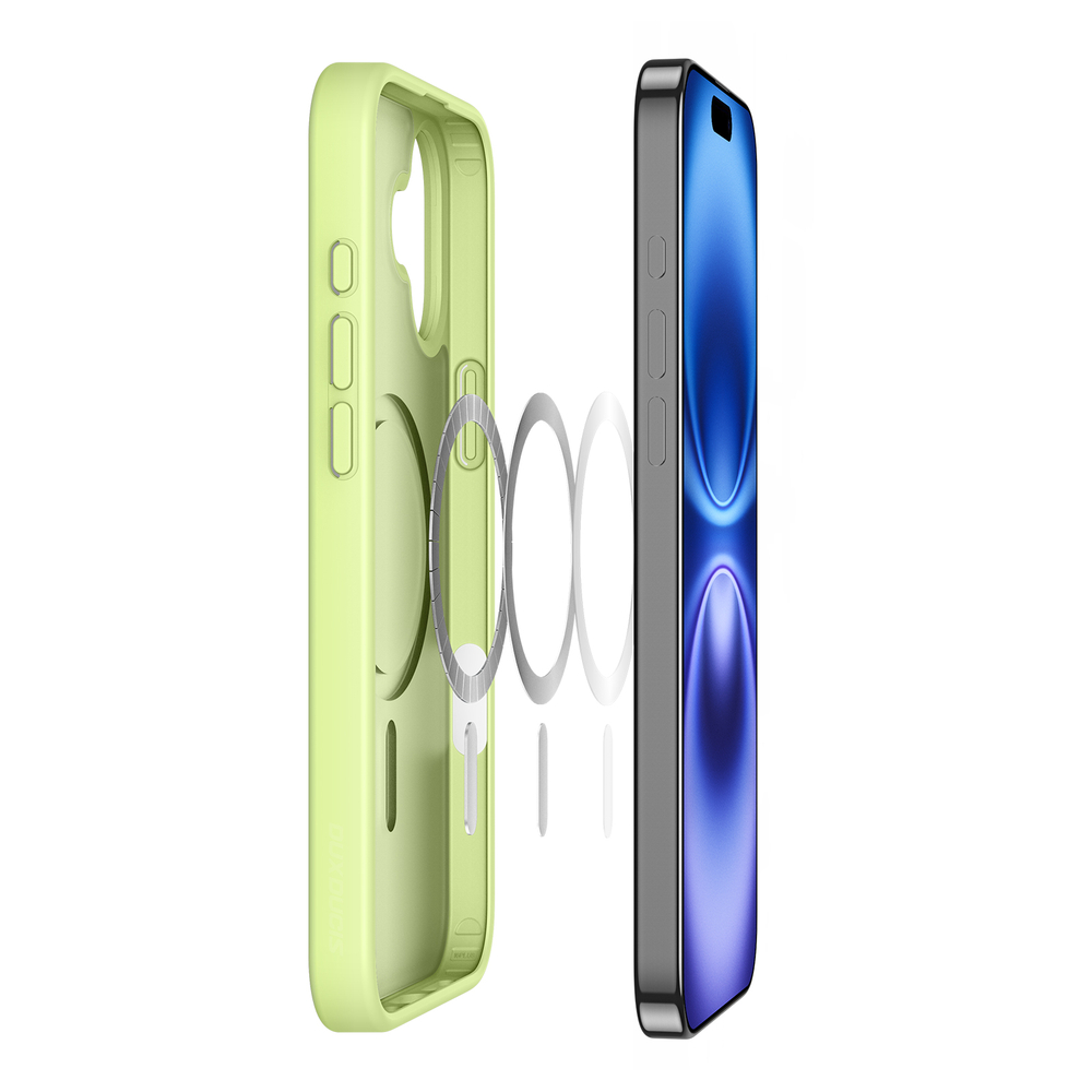 Матовый чехол светло-зеленого цвета (Lime Green) с MagSafe для iPhone 16, серия Yind Series от Dux Ducis