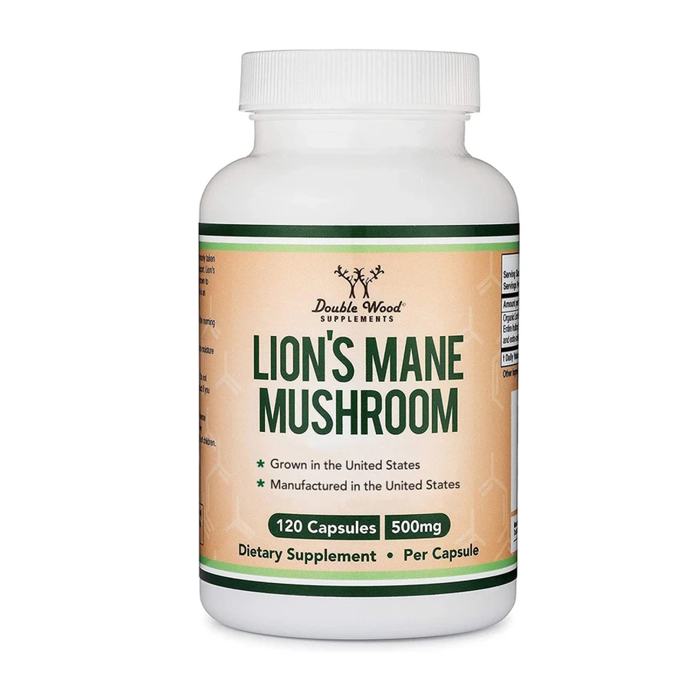 Double Wood, Lion's Mane Mushroom 500 mg 120 caps | Sher yoli qoʻziqorini (Lion’s Mane) 500 mg, 120 kapsula