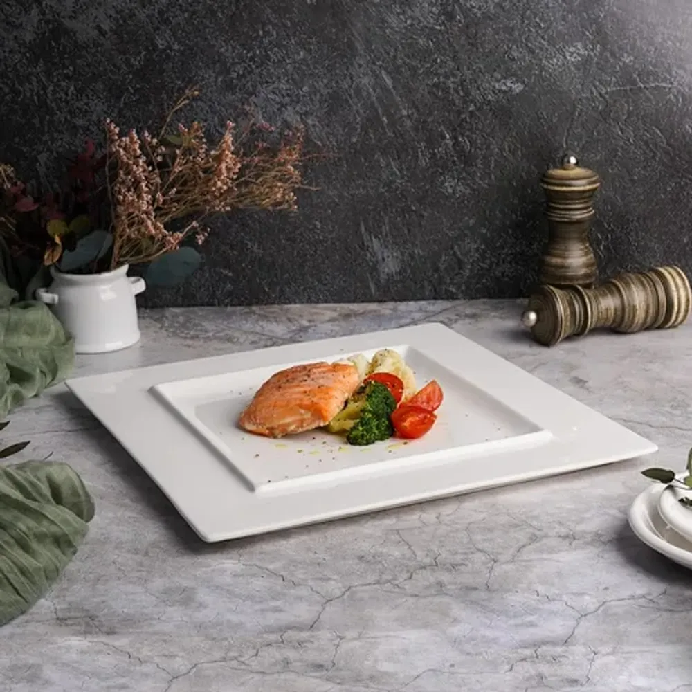 Тарелка 30*30 см h1,5 см квадратная белая фарфор P.L. Proff Cuisine [6]