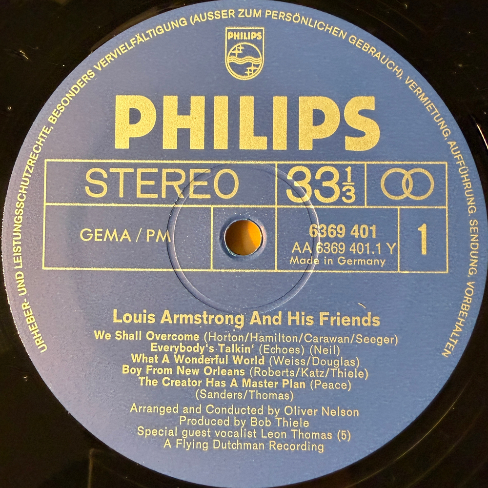 Louis Armstrong ‎– Louis Armstrong And His Friends (Германия 1970г.)
