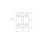 Петля карточная универсальная LM/IN22x24x0,8U ZN цинк (2 шт)