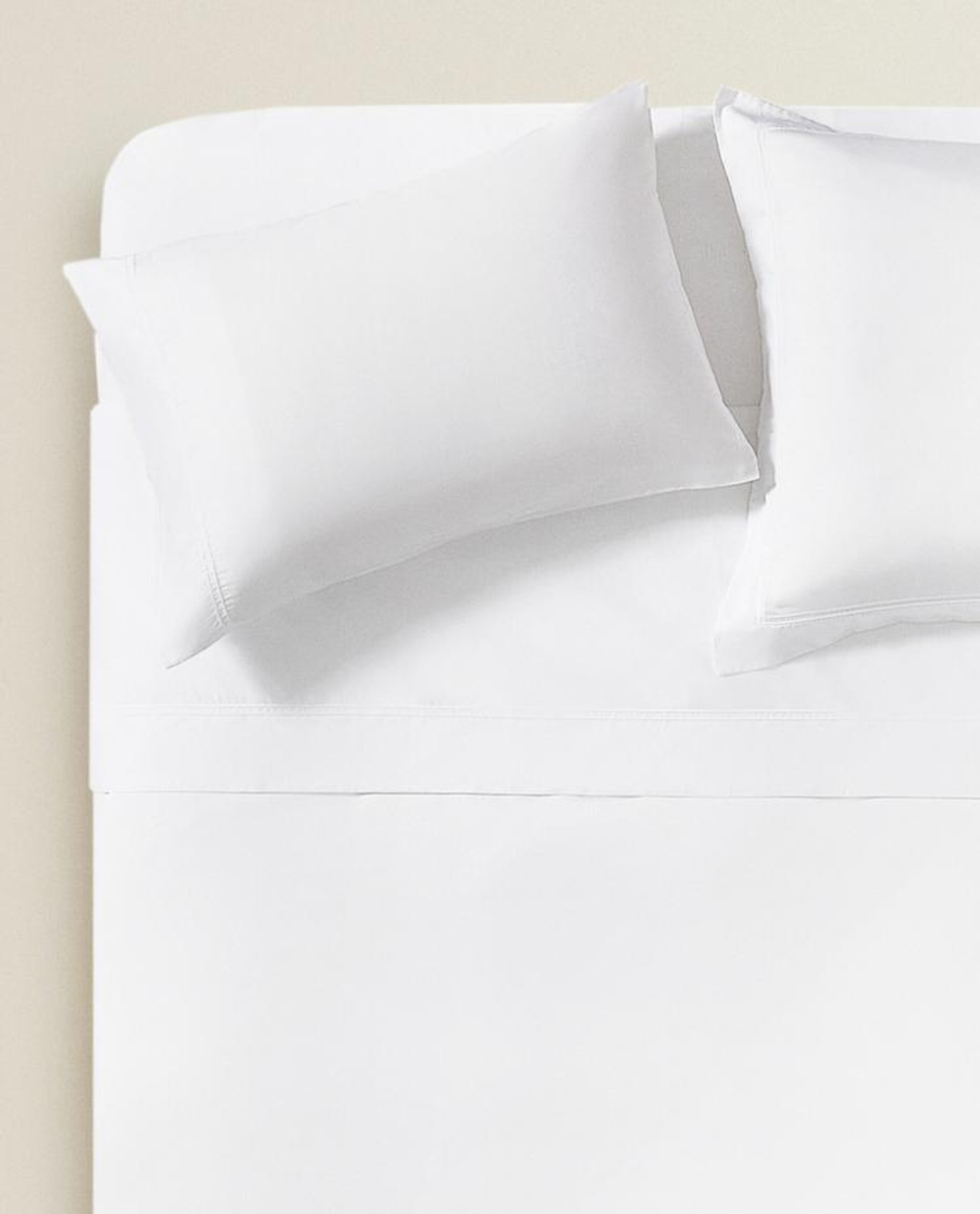 ZARA HOME (300 НИТЕЙ) ПРОСТЫНЯ НА РЕЗИНКЕ ИЗ САТИНА | ВЫСОТА 40 СМ, БЕЛЫЙ