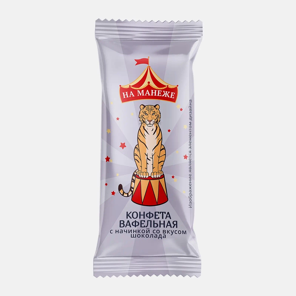 Конфеты На Манеже вафельные с шоколадным вкусом глазированные 300г