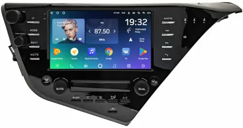 Магнитола для Toyota Camry 70 2017-2020 (c JBL и климатом на ШГУ) - Teyes CC2 PLUS монитор 9" QLED, Android 10, Быстрая, SIM-слот