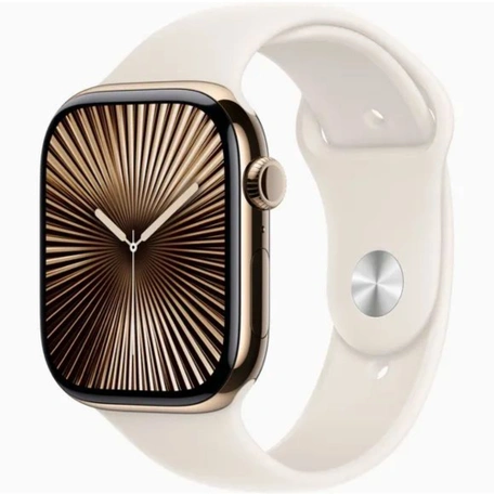 Умные часы Apple Watch Series 10 GPS + Cellular 46 мм Gold Titanium Case with Starlight Sport Band - S/M