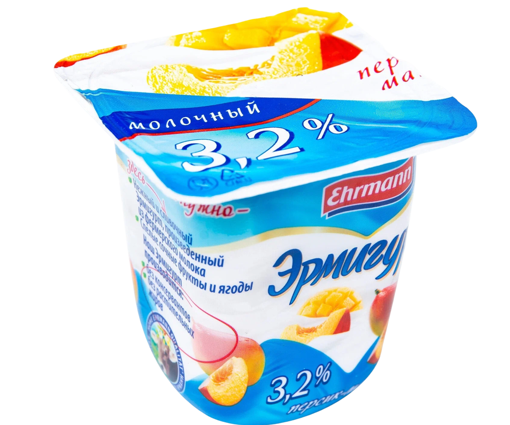 Йогуртный продукт Эрмигурт 3,2% 100г Персик манго