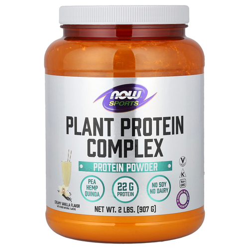 NOW Foods, Sports, комплекс растительных белков, сливочная ваниль, 907 г (2 фунта)