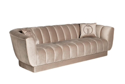 Диван треxместный 74x95x243см Garda Decor велюровый серо-коричневый