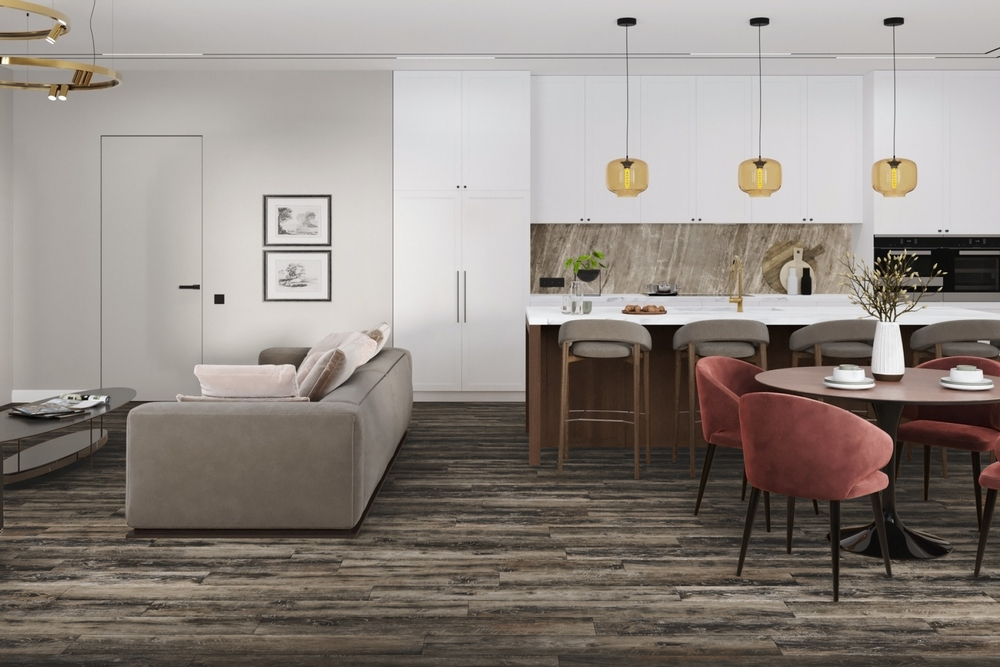 Кварц-винил SPC Damy Floor Family SPC 4 мм ДУБ РУСТИКАЛЬНЫЙ ЧЕРНЫЙ 2.635 м2