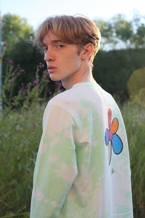 Лонгслив Салатовый Tie Dye - фото 1