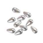 Бусины стекло под жемчуг 10х6 мм, фигурная, 10 шт, св. серый (light grey), Preciosa 131-50-011