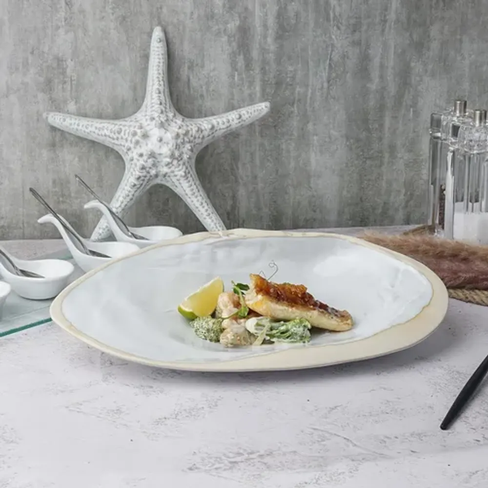 Блюдо овальное 32,5*20 см h6,5 см 100 мл Gray Shell Frutti di Mare P.L. [1]