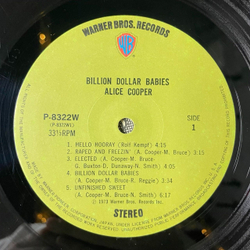 Винтажная виниловая пластинка LP Alice Cooper Billion Dollar Babies (Japan 1973) (No Obi) (1 Press С Купюрой)