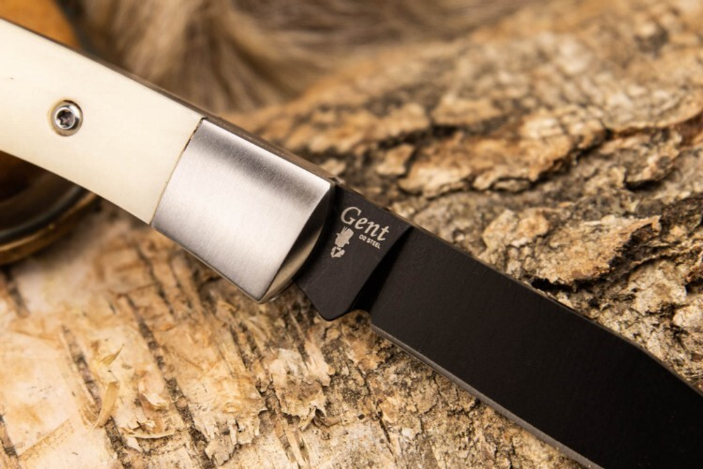 Нож складной Kizlyar Supreme GENT D2 BT BNH (Black Titanium, Bone Handle)