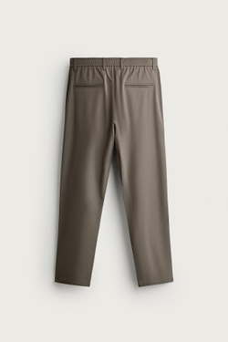 ZARA БРЮКИ SLIM FIT COMFORT, СЕРО-КОРИЧНЕВЫЙ
