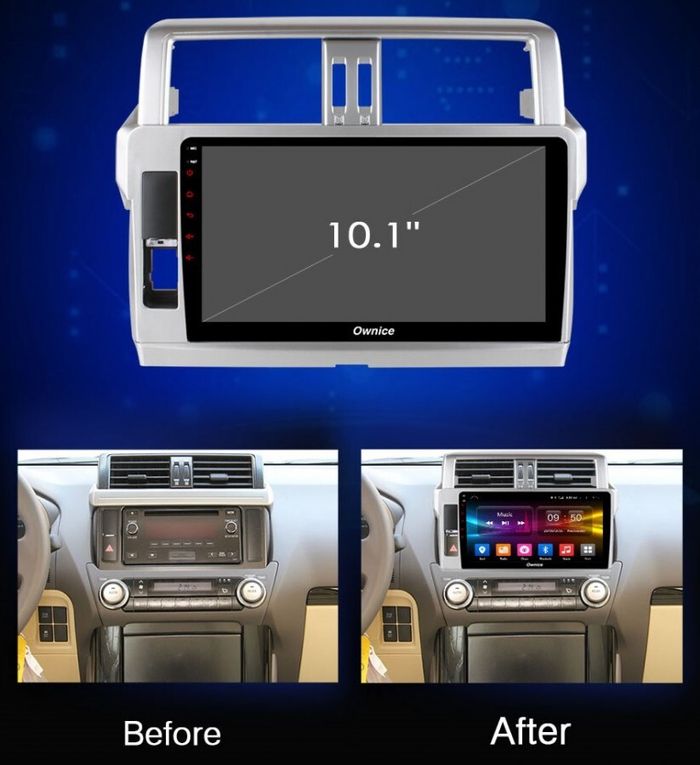 Магнитола для Toyota Land Cruiser Prado 150 2014-2017 - Kuberg OL-1614 IPS, Android 10, 4G SIM-слот