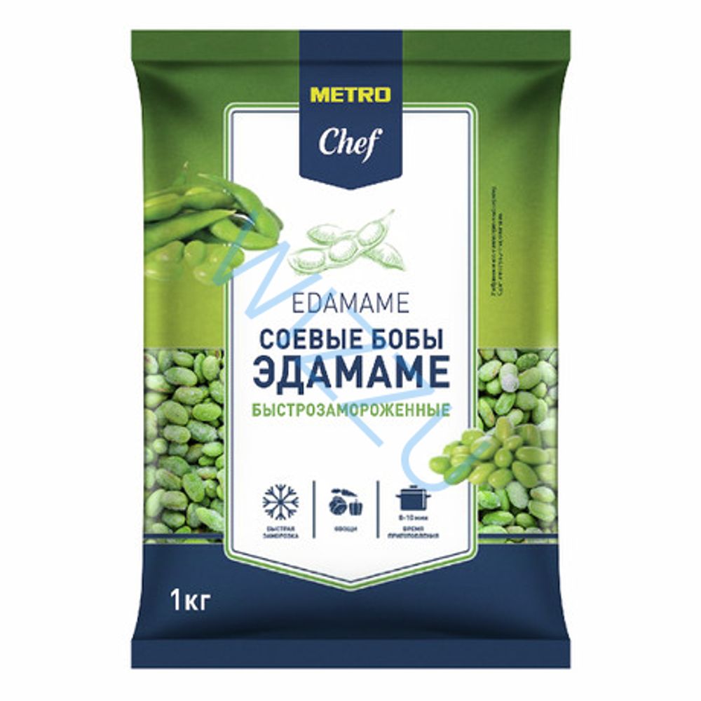 1КГ СОЕВЫЕ БОБЫ ЭДАМАМЕ METRO CHEF В СТРУЧКАХ ЗАМОРОЖ