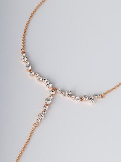Слейв-браслет Лика на руку с кольцом и камнями Swarovski