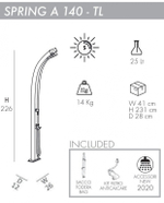 Душ солнечный Arkema Spring A 140 TL, жемчужный черный