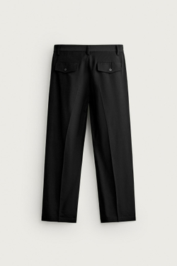 ZARA БРЮКИ STRAIGHT FIT, ЧЕРНЫЙ