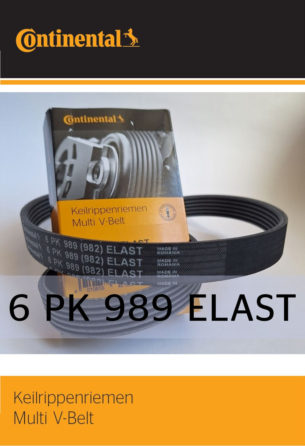 Ремень генератора Continental 6PK989ELAST