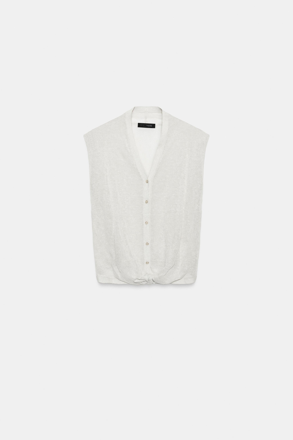 ТРИКОТАЖНЫЙ ЖИЛЕТ С УЗЛОМ — ZARA