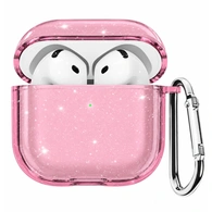 Чехол Gurdini силиконовый для наушников Apple Airpods 4 Diamond розовый