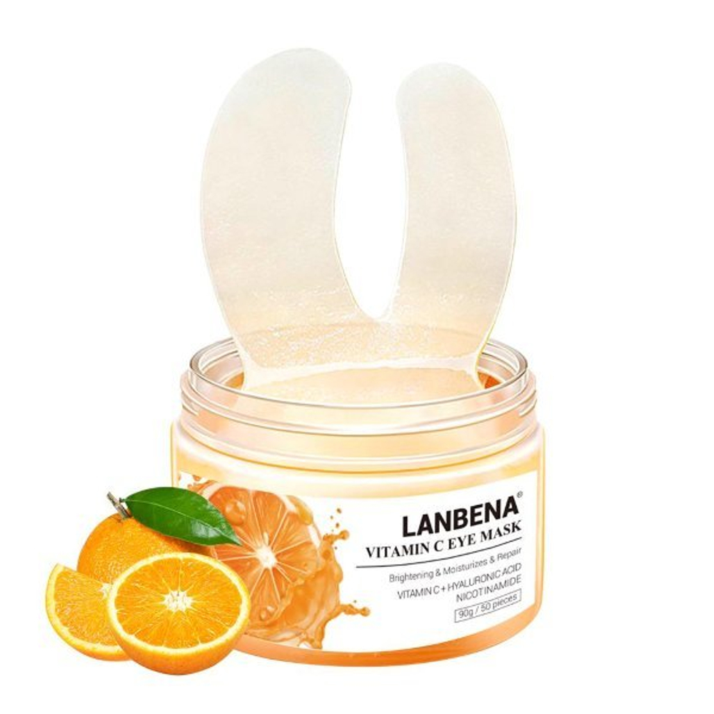 Патчи Lanbena для глаз с витамином С, питает, осветляет, снимает отечность Vitamine С Yye Mask, 50 шт, 90 гр
