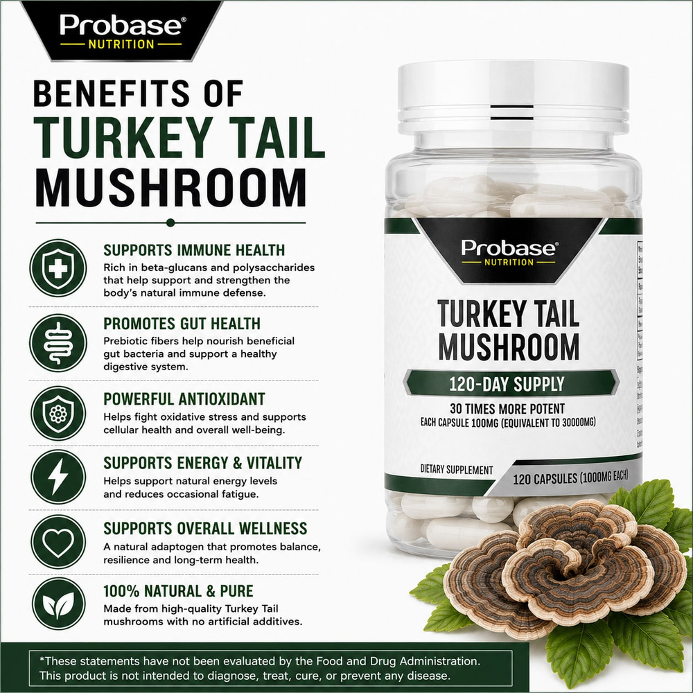 Probase Nutrition, Индейка, гриб, 100 мг, 120 капсул