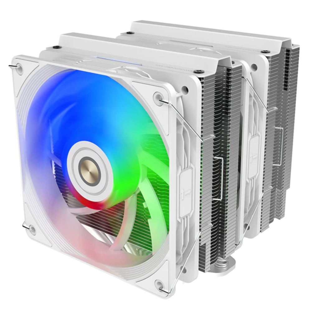 Кулер для CPU Alseye N600-DT, 2х120мм, 4-pin, Al+Cu, белый/ARGB, 800-1800rpm, 74CFM, 33.2дБ, 6-PIPE(сплошная термоплощадка), TDP 250Вт, контроллер, INTEL 1700/1200/115x/2011/2066/1366, AMD AM5/AM4/AM3 (AS.01.05.0010 )