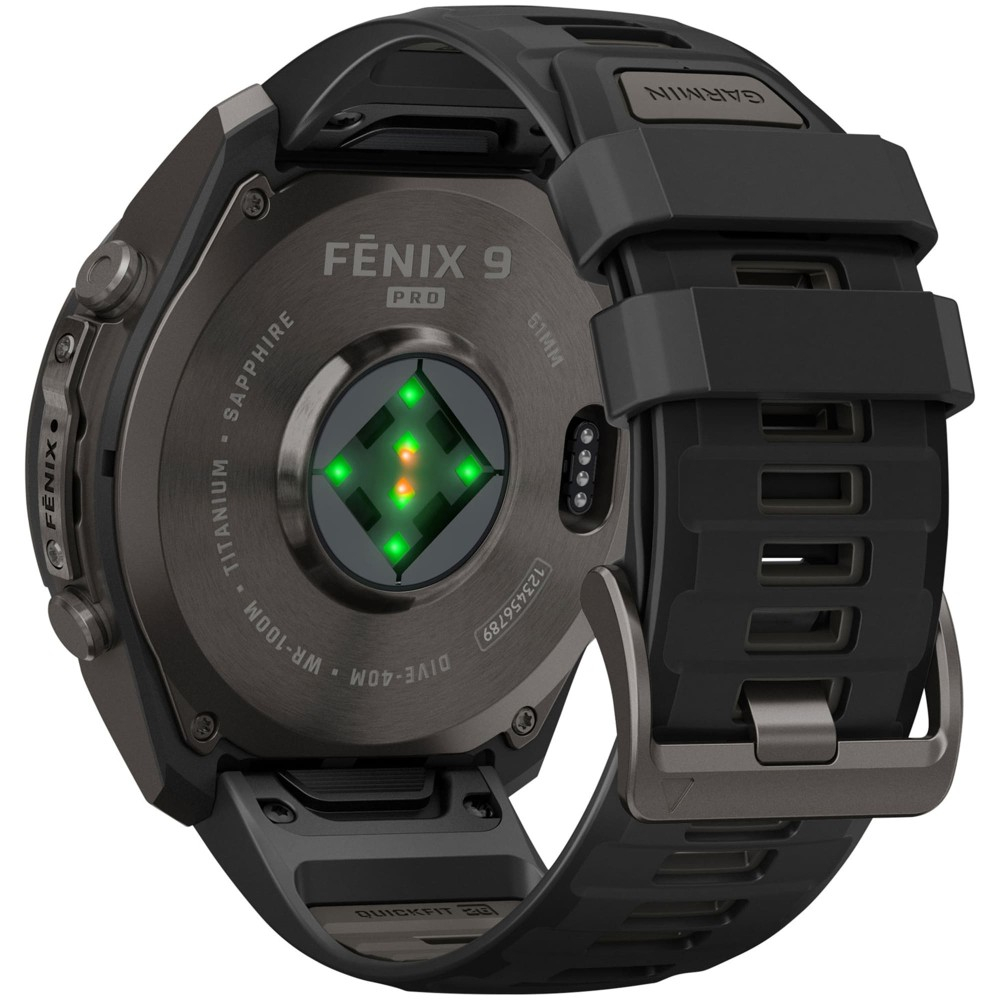 Garmin Fenix 9 Pro — 51 мм AMOLED Carbon Gray DLC Titanium Black / Pebble Gray