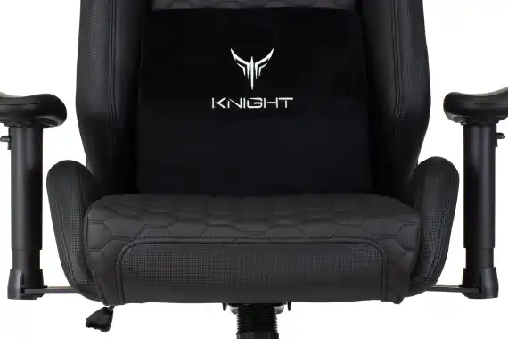 Кресло игровое Knight Neon черный соты экокожа с подголов. крестов. металл