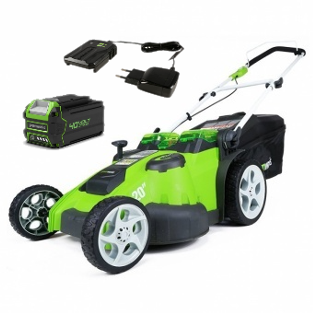 Аккумуляторная газонокосилка Greenworks G40LM49DBК5 TwinForce, 40v, 49 см, АКБ 5 А·ч и ЗУ