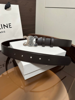 Женский ремень Celine Triomphe 30 мм — тёмно-коричневый — фото 6